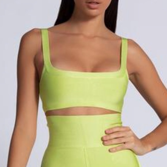 Meshki Tops - AMANDA BANDAGE CROP TOP - LIME GREEN Meshki Tops - AMANDA BANDAGE CROP TOP - LIME GREEN
